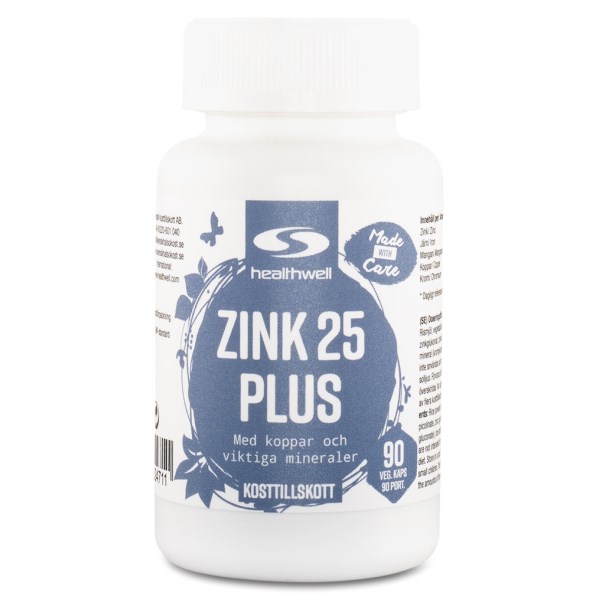 Healthwell Zink 25 Plus 90 kaps