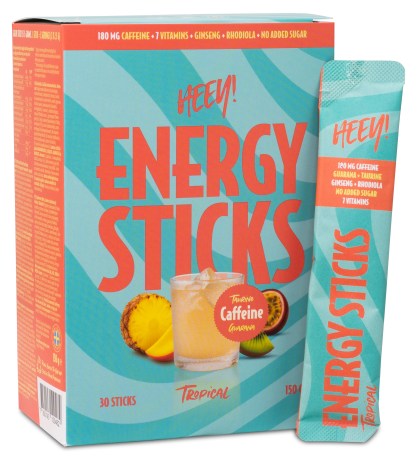 Miniatyrbild HEEY Energy Sticks Koffein+Guarana, Tropical, 30 sacher