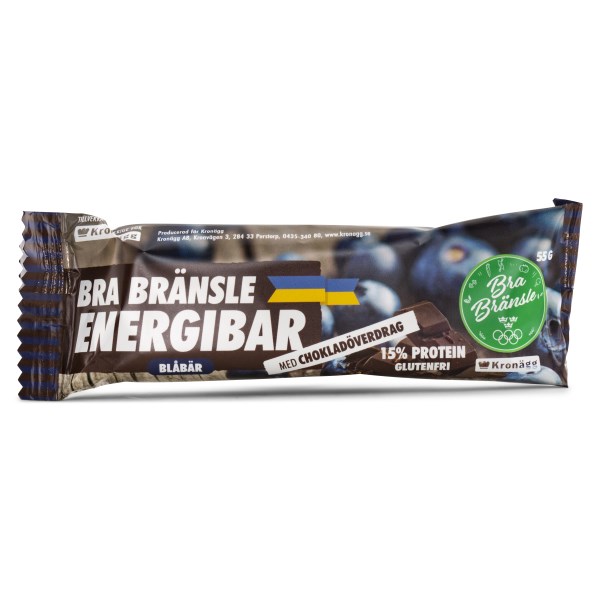Helt Ärligt Bra Bränsle Energibar Blåbär med chokladöverdrag 1 st
