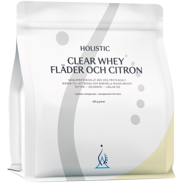 Holistic Clear Whey Protein, Fläder och Citron, 400 g