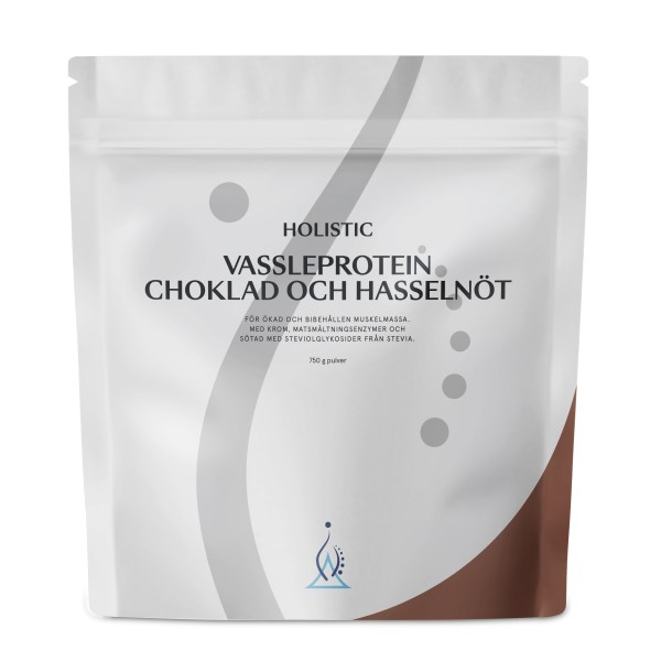 Holistic Vassleprotein, Choklad & Hasselnöt, 750 g
