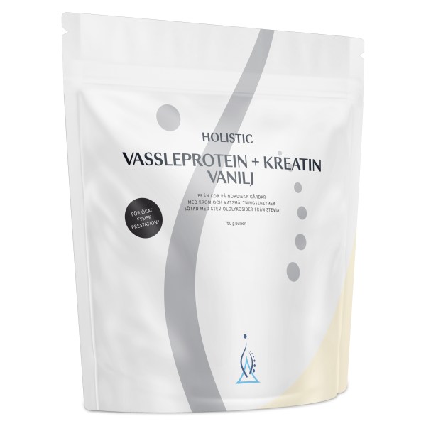 Holistic Vassleprotein + Kreatin, Vanilj, 750 g | Träningstillskott - Proteinpulver - Vassleprotein | Gymkraft