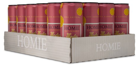 Miniatyrbild Homie Soda Koffeinfri, Strawberry/Lemonade, 24-pack