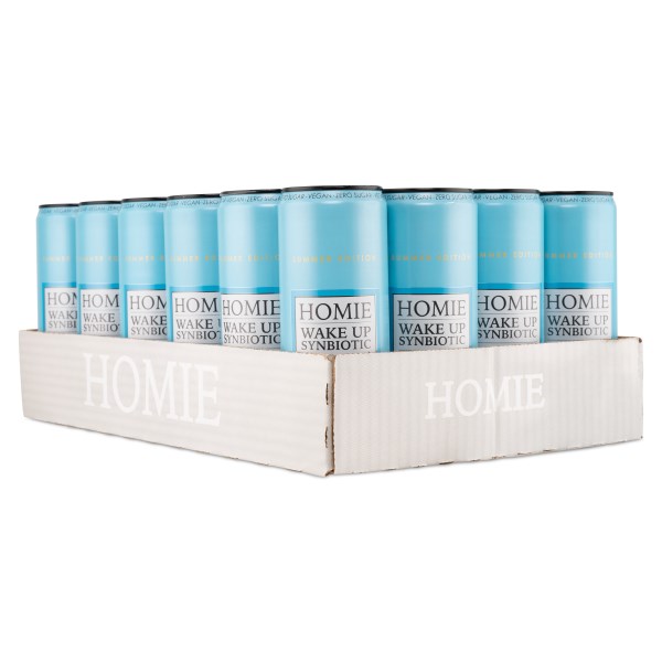 Homie Wake Up Synbiotic, Peach Nectarine, 24-pack
