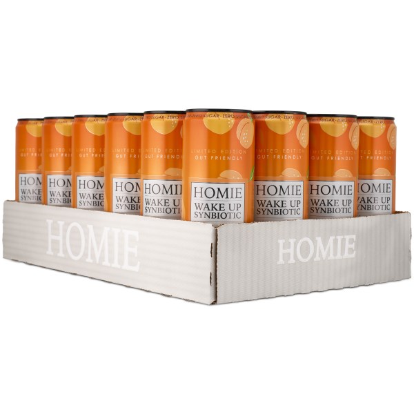 Homie Wake Up Synbiotic, Peach Nectarine, 24-pack