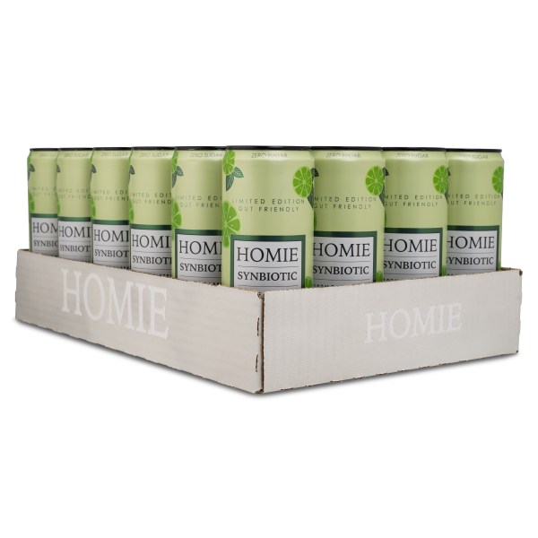 Homie Wake Up Synbiotic, Lime/Mynta, 24-pack