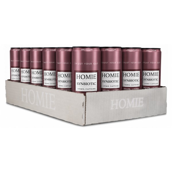 Homie Wake Up Synbiotic, Melon / Lychee, 24-pack