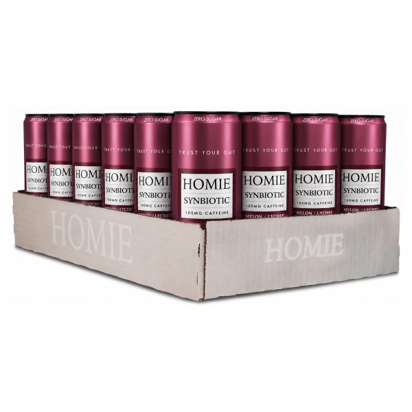 Homie Wake Up Synbiotic, Melon / Lychee, 24-pack