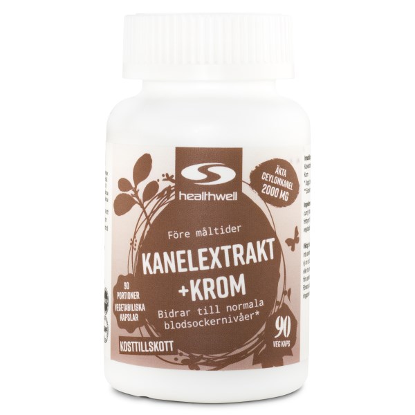 Healthwell Kanelextrakt+Krom 90 kaps