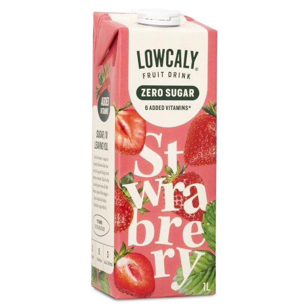 Lowcaly Fruktdryck, Strawberry, 1 L | Livsmedel - Dryck - Frukt & Bärdryck | Gymkraft