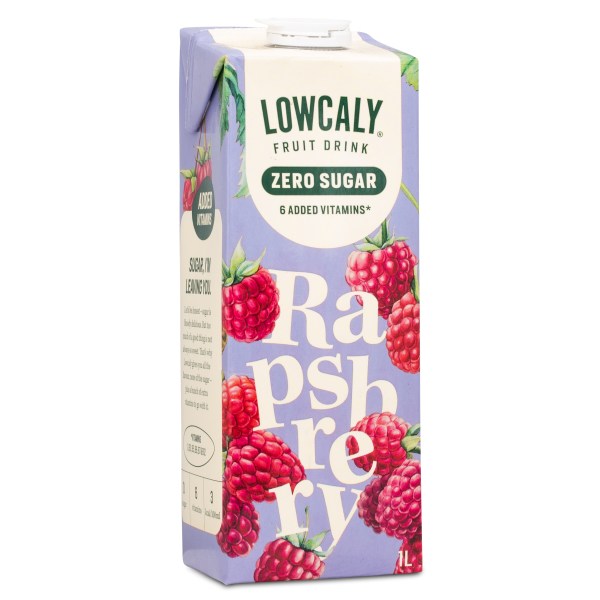 Lowcaly Fruktdryck, Raspberry, 1 L | Livsmedel - Dryck - Frukt & Bärdryck | Gymkraft