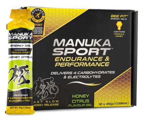 Miniatyrbild Manuka Sport Energy Gel Honung, Citrus, 12-pack