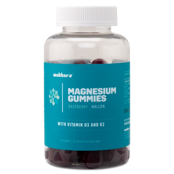 Matters Magnesium + K2 & D3, Hallon, 60 Gummies | Vitamin & Mineraltillskott - Mineraler - Magnesium | Gymkraft