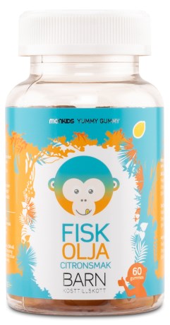 Miniatyrbild Monkids Fiskolja, 60 st.