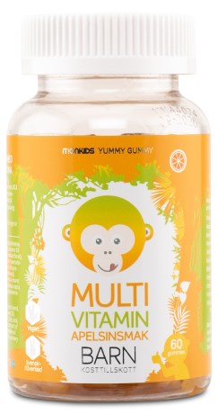Miniatyrbild Monkids Multivitamin + Apelsin, 60 tuggtabl