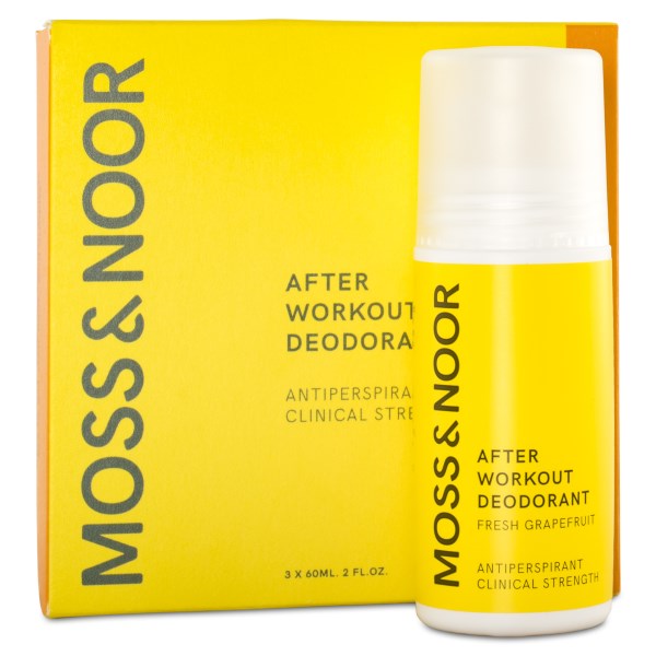 Moss & Noor After Workout Deodorant, 3-pack, Fresh Grapefruit