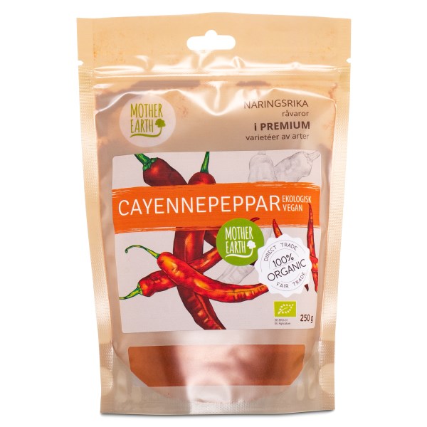 Mother Earth Cayennepeppar Mald EKO, 250 g