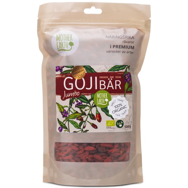 Mother Earth Gojibär Jumbo RAW & EKO, 500 g | Livsmedel - Torkade frukter & Bär | Gymkraft