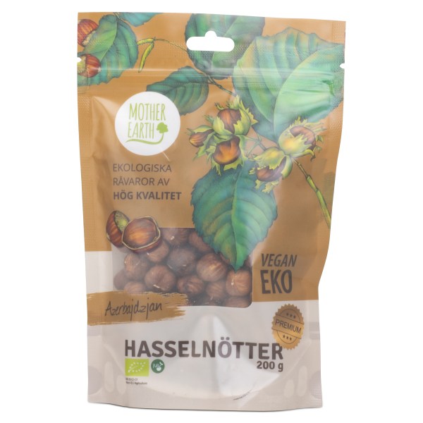 Mother Earth Hasselnötter Premium EKO, 200 g | Livsmedel - Nötter | Gymkraft