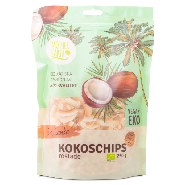 Mother Earth Kokoschips Rostade Premium EKO, 250 g | Livsmedel - Torkade frukter & Bär | Gymkraft