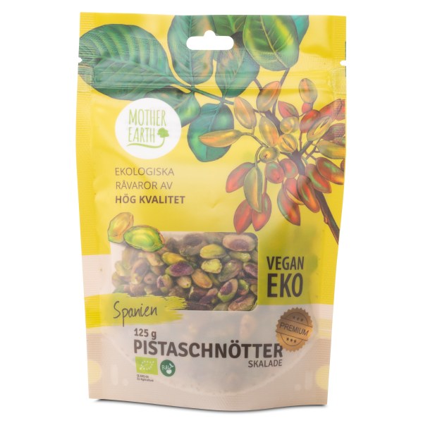 Mother Earth Pistaschnötter Premium Raw & Eko, 125 g | Livsmedel - Nötter | Gymkraft