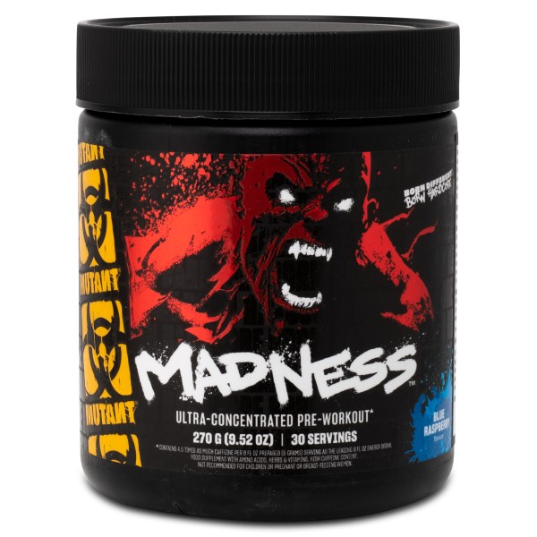Mutant Madness, Blue raspberry, 30 serv | Träningstillskott - Före Träning - PWO | Gymkraft