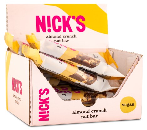 Miniatyrbild Nicks Nut Bar, Almond Crunch, 12-pack