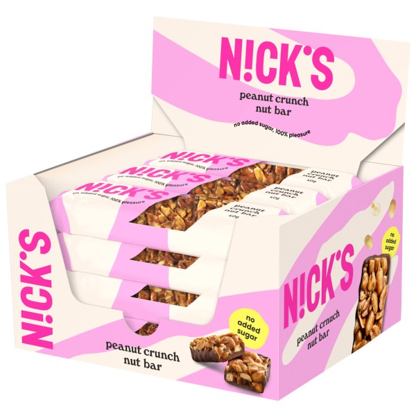 Nicks Nut Bar, Peanut Crunch, 12-pack