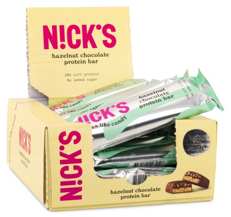 Miniatyrbild Nicks Protein Bar , Hazelnut chocolate , 12-pack