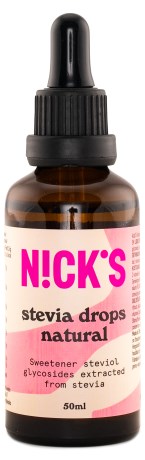 Miniatyrbild Nicks Stevia Drops, Natural, 50 ml