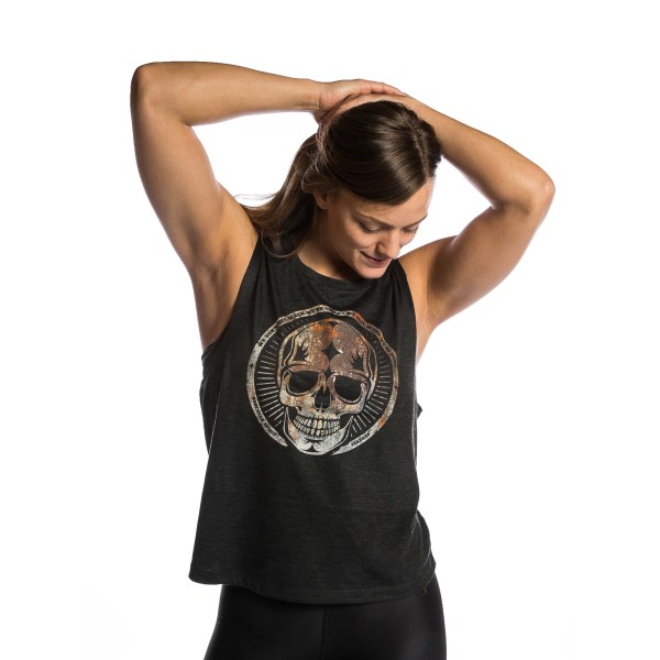 Northern Spirit Muscle Tank Dam S Black with Rusty Skull