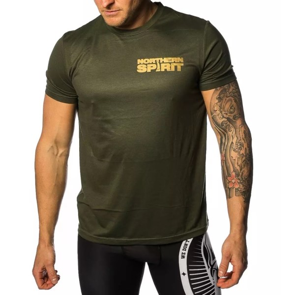 Northern Spirit Tee L Green with Gold NS
