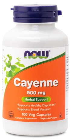 Miniatyrbild NOW Cayenne 500 mg, 100 kaps