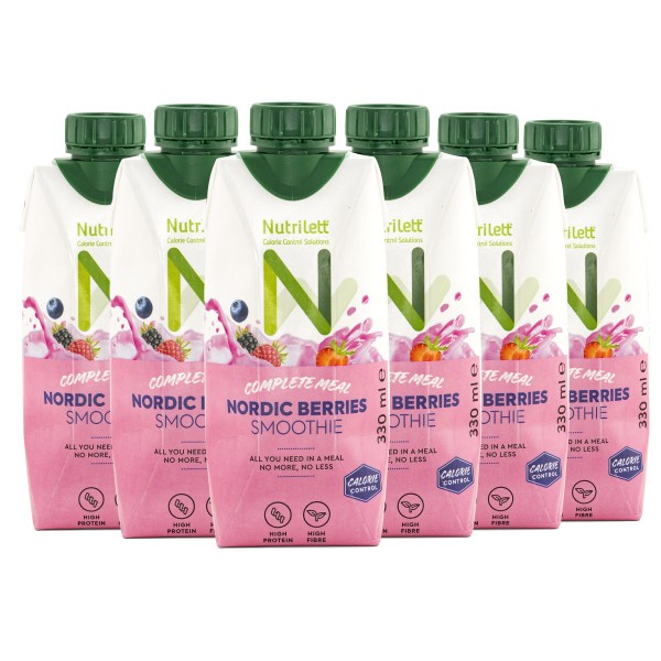 Nutrilett Less Sugar Smoothie, Nordic Berries, 6-pack