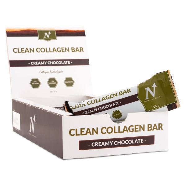 Nyttoteket Clean Collagen Bar, Creamy Chocolate, 12-pack