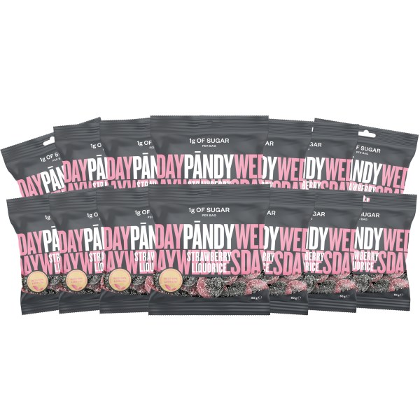 Pändy Candy, Strawberry/Liquorice, 14-pack | Livsmedel - Godis & Snacks - Godis | Gymkraft