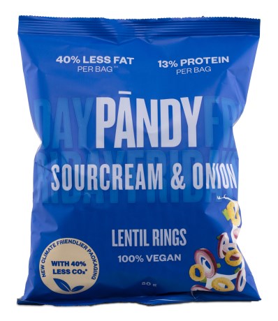Miniatyrbild P�ndy Linschips, Sourcream & Onion Rings, 50 g