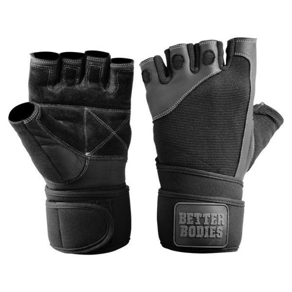 Better Bodies Pro Wrist Wrap Gloves  Black