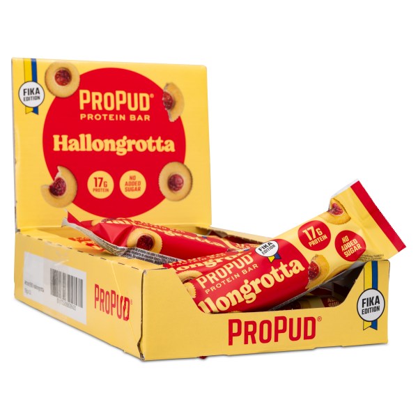 ProPud Protein Bar, Hallongrotta, 12-pack | Träningstillskott - Efter Träning - Proteinbars | Gymkraft