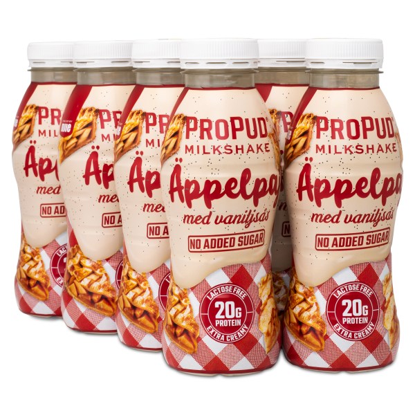 ProPud Protein Milkshake, Äppelpaj, 8-pack | Träningstillskott - Efter Träning - Färdiga proteinshakes | Gymkraft