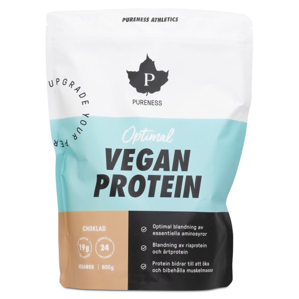 Pureness Athletics Optimal Vegan Protein, Choklad, 600 g | Träningstillskott - Proteinpulver - Veganskt Protein | Gymkraft