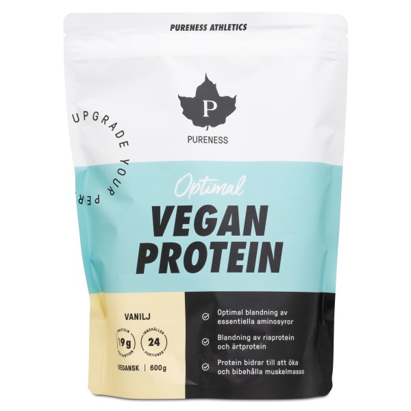 Pureness Athletics Optimal Vegan Protein, Vanilj, 600 g | Träningstillskott - Proteinpulver - Veganskt Protein | Gymkraft
