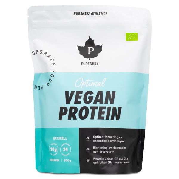 Pureness Athletics Optimal Vegan Protein Eko, Naturell, 600 g | Träningstillskott - Proteinpulver - Veganskt Protein | Gymkraft