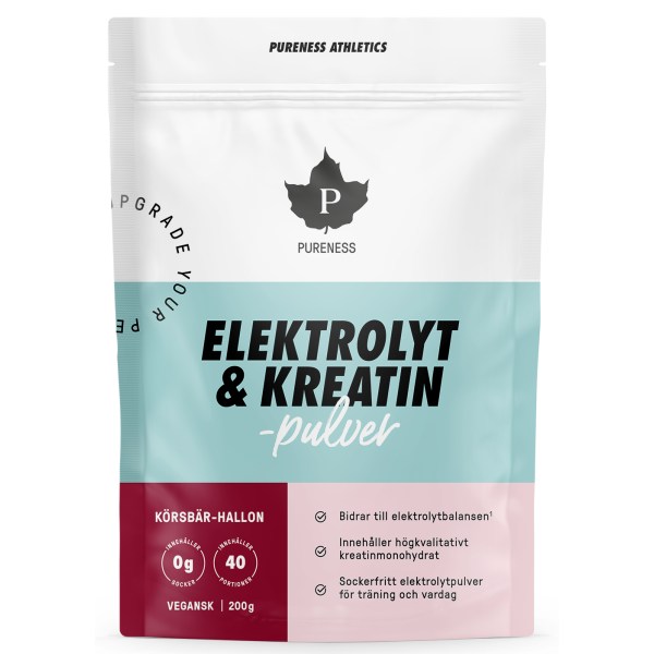 Pureness Elektrolyt & Kreatinpulver, Körsbär-Hallon, 200 g