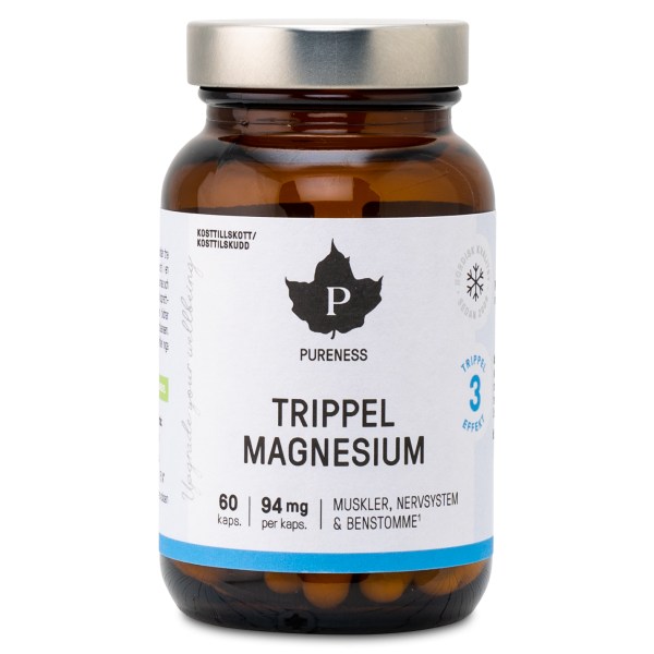 Pureness Trippel Magnesium, 60 kaps | Vitamin & Mineraltillskott - Mineraler - Magnesium | Gymkraft
