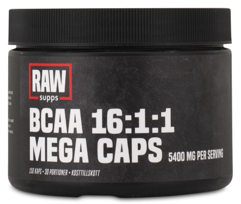Miniatyrbild RAW BCAA 16:1:1 Mega Caps, 150 kaps