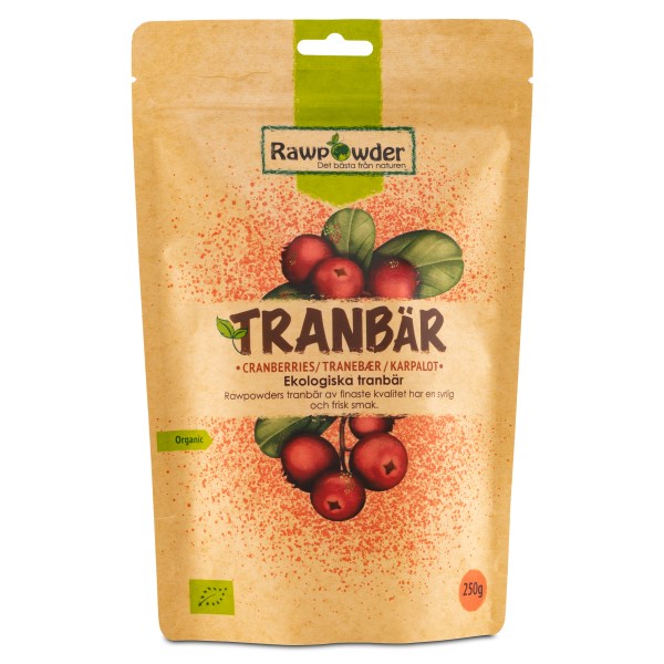 RawPowder Ekologiska Tranbär, 250 g