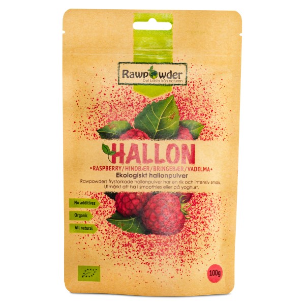 RawPowder Hallonpulver, 100 g