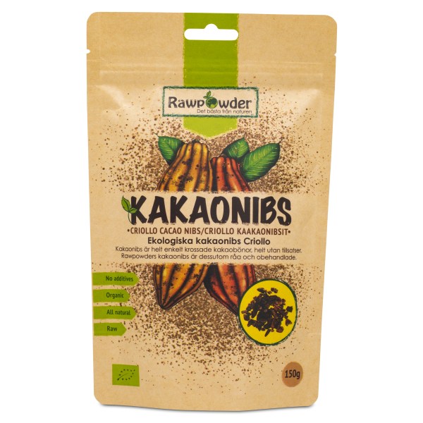 RawPowder Kakaonibs Criollo, 150 g | Livsmedel - Godis & Snacks - Choklad | Gymkraft