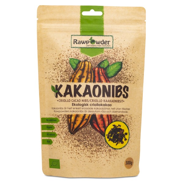 RawPowder Kakaonibs Criollo, 300 g | Livsmedel - Godis & Snacks - Choklad | Gymkraft